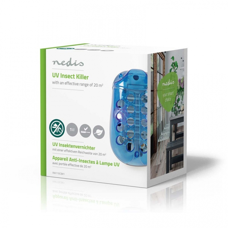 Nedis Mosquito Stop Light Trap | 1 W | Lamp type: LED Light | Effective range: 20 m² | Blue / White