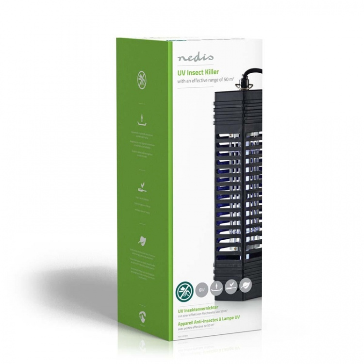 Nedis Mosquito Stop Light Trap | 6 W | Lamp type: F6T5/BL | Effective range: 50 m² | Black Nedis Mosquito Stop Light Trap | 6 W | Lamp type: F6T5/BL | Effective range: 50 m² | Black