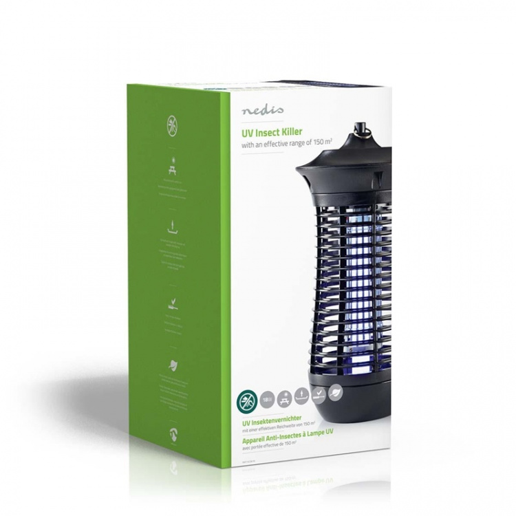 Nedis Mosquito Stop Light Trap | 18 W | Lamp type: 2G11 18W PL/BL | Effective range: 150 m² | Black