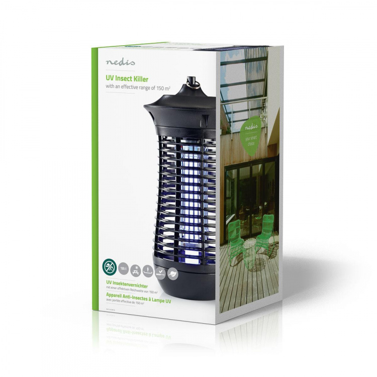 Nedis Mosquito Stop Light Trap | 18 W | Lamp type: 2G11 18W PL/BL | Effective range: 150 m² | Black