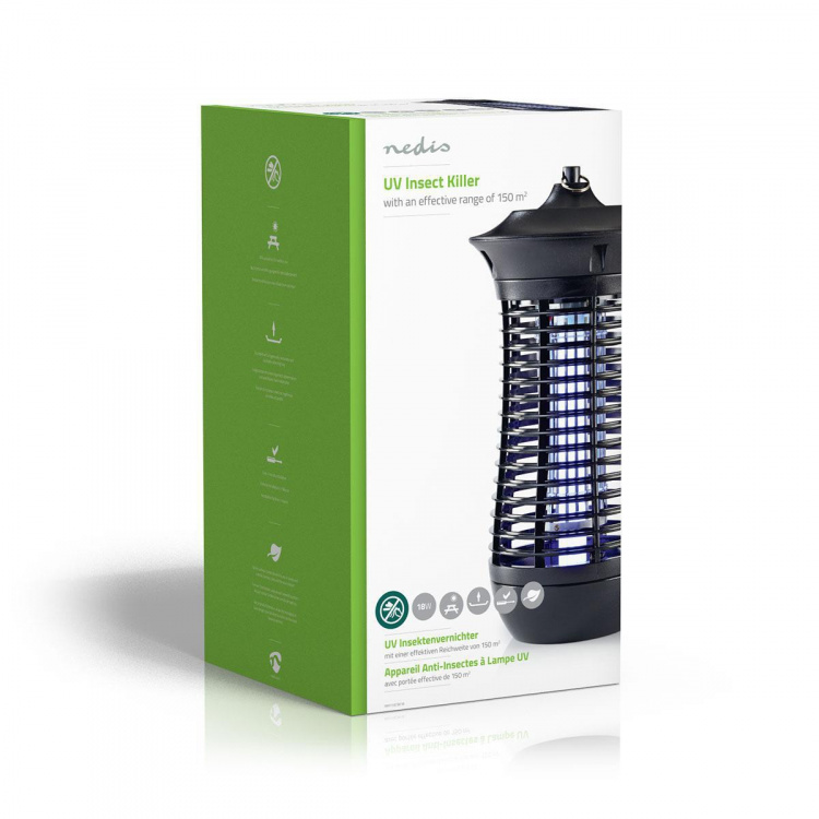 Nedis Mosquito Stop Light Trap | 18 W | Lamp type: 2G11 18W PL/BL | Effective range: 150 m² | Black