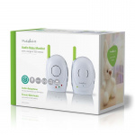 Nedis Audio Baby Monitor | FHSS (Frequency-Hopping Spread Spectrum) | With talk back function | Range: 300 m | Battery Powered / Mains Powered | Green / White