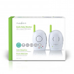 Nedis Audio Baby Monitor | FHSS (Frequency-Hopping Spread Spectrum) | With talk back function | Range: 300 m | Battery Powered / Mains Powered | Green / White