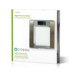 Nedis Personal Scale | Digital | Silver | Tempered Glass | Maximum weighing capacity: 180 kg | Body analysis