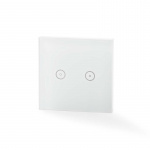 Nedis SmartLife Wall Switch | Dual | Wall Mount | 1000 W | Android™ / IOS | Glass | White