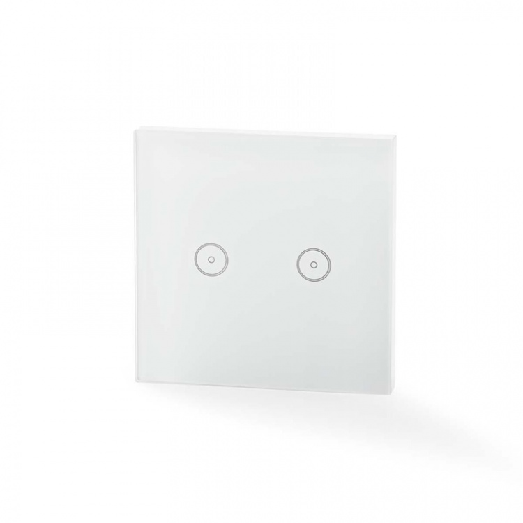 Nedis SmartLife Wall Switch | Dual | Wall Mount | 1000 W | Android™ / IOS | Glass | White