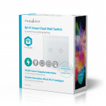 Nedis SmartLife Wall Switch | Dual | Wall Mount | 1000 W | Android™ / IOS | Glass | White