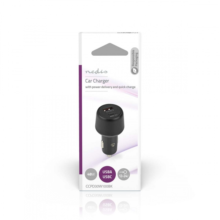 Nedis Car Charger | 2x 3.0 A | Number of outputs: 2 | Port type: USB-A / USB-C™ | | Automatic Voltage Selection