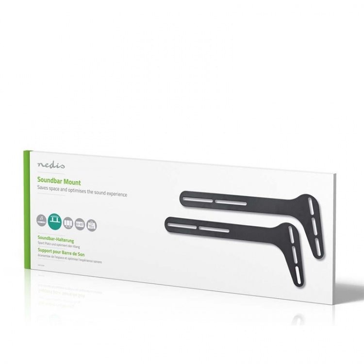 Nedis Soundbar Mount | Compatible with: Universal | Attached to the TV | 15 kg | Fixed | Steel | Black