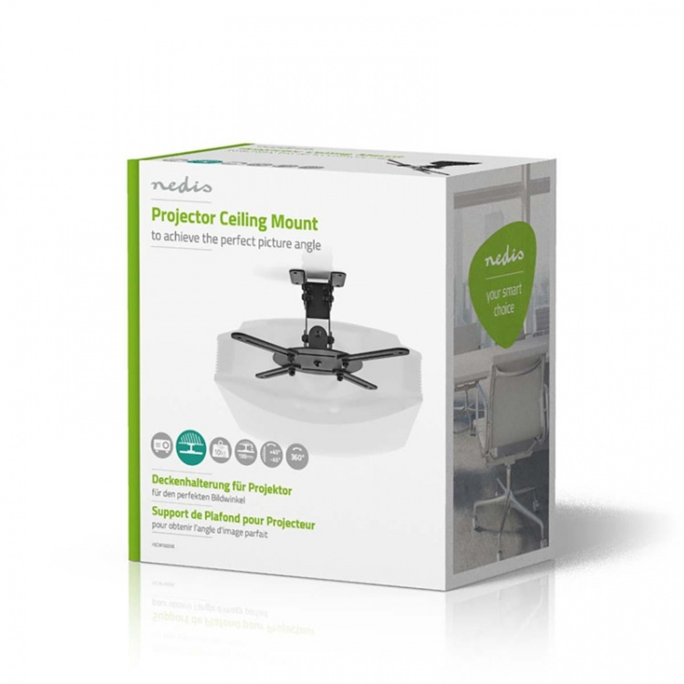 Nedis Projector Mount | Full Motion | 10 kg | Rotatable | Tiltable | Steel | Black Nedis Projector Mount | Full Motion | 10 kg | Rotatable | Tiltable | Steel | Black