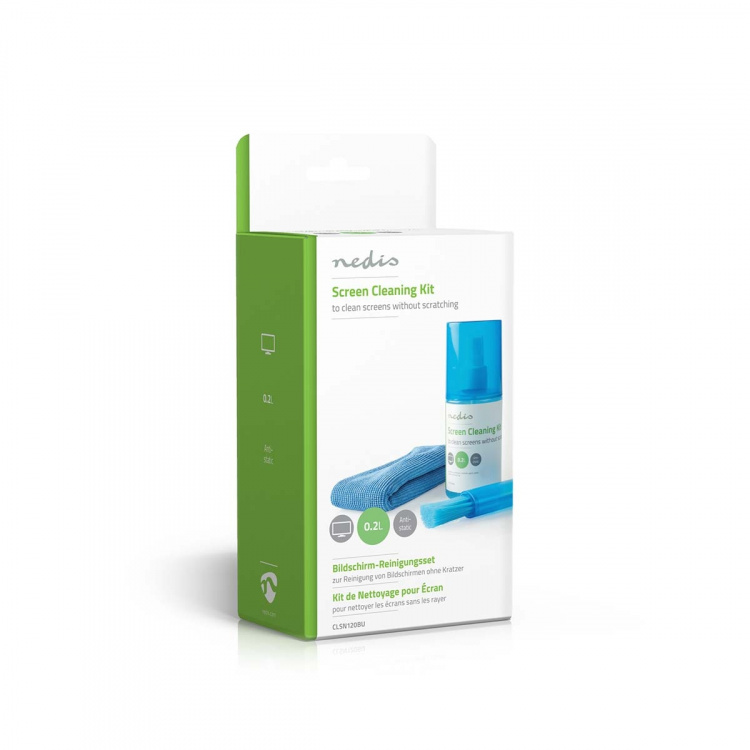 Nedis Screen Cleaner | Spray | 200 ml | Notebook / Smartphone / Tablet / TV Screen | Wiper included Nedis Screen Cleaner | Spray | 200 ml | Notebook / Smartphone / Tablet / TV Screen | Wiper included