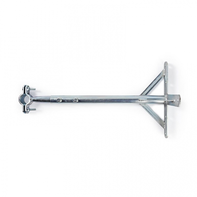 Nedis Satellite Wall Mount | Minimum wall distance: 550 mm | Maximum wall distance: 950 mm | Distance to wall: 0.00 mm | Diameter clamp: 32 - 42 mm | Steel | Silver