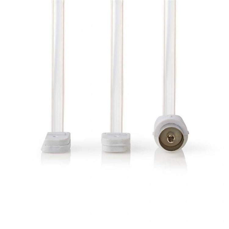 Nedis Coax Cable | IEC (Coax) Male | Open | Nickel Plated | 50 Ohm | Unshielded | 1.90 m | Flat | PVC | White | Box Nedis Coax Cable | IEC (Coax) Male | Open | Nickel Plated | 50 Ohm | Unshielded | 1.90 m | Flat | PVC | White | Box