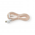 Nedis Coax Cable | IEC (Coax) Male | Open | Nickel Plated | 50 Ohm | Unshielded | 1.90 m | Flat | PVC | White | Box Nedis Coax Cable | IEC (Coax) Male | Open | Nickel Plated | 50 Ohm | Unshielded | 1.90 m | Flat | PVC | White | Box