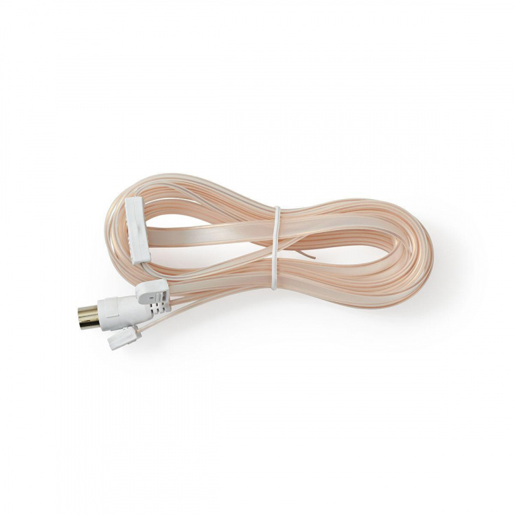 Nedis Coax Cable | IEC (Coax) Male | Open | Nickel Plated | 50 Ohm | Unshielded | 1.90 m | Flat | PVC | White | Box Nedis Coax Cable | IEC (Coax) Male | Open | Nickel Plated | 50 Ohm | Unshielded | 1.90 m | Flat | PVC | White | Box