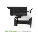 Nedis Dummy Security Camera | Bullet | IP44 | Battery Powered / Solar Powered | Outdoor | Including wall mount | Black Nedis Dummy Security Camera | Bullet | IP44 | Battery Powered / Solar Powered | Outdoor | Including wall mount | Black