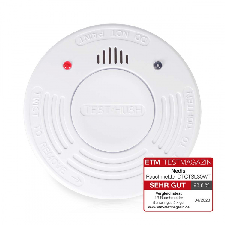 Nedis Smoke Alarm | Battery Powered | Battery life up to: 10 year | EN 14604 | With pause button | With test button | 85 dB | ABS | White