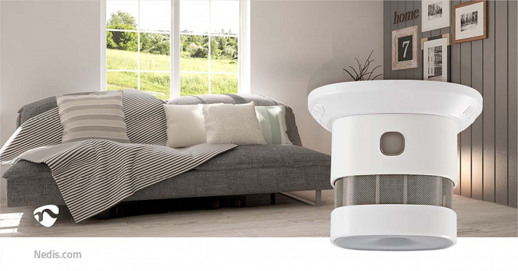 Nedis Smoke Alarm | Battery Powered | Battery life up to: 10 year | EN 14604 | With pause button | With test button | 85 dB | ABS | White