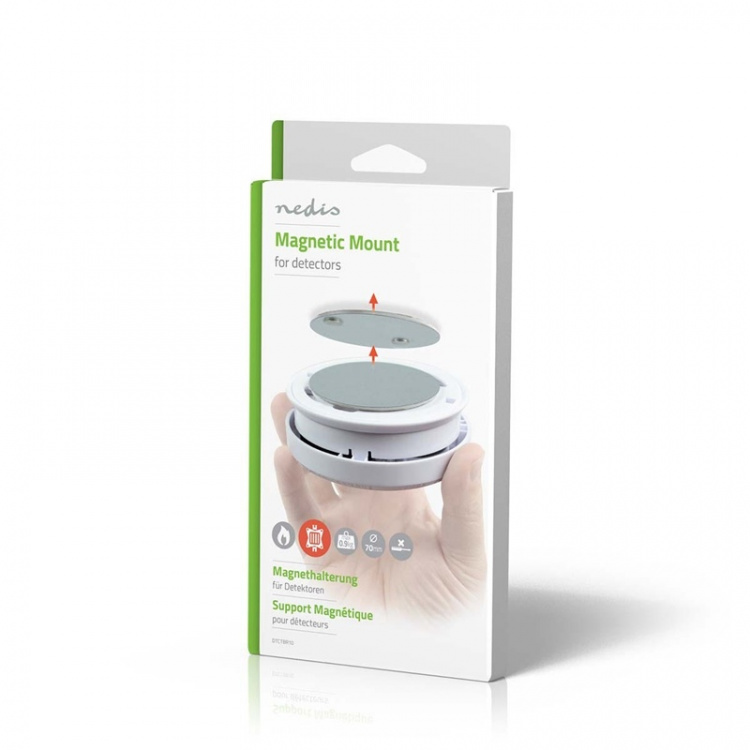 Nedis Detector Mount | Diameter: 70 mm | Adhesive Tape | Silver