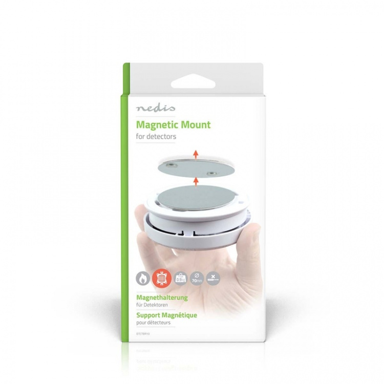 Nedis Detector Mount | Diameter: 70 mm | Adhesive Tape | Silver