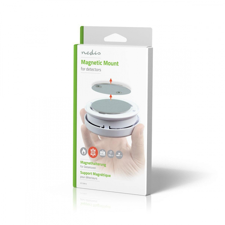 Nedis Detector Mount | Diameter: 70 mm | Adhesive Tape | Silver