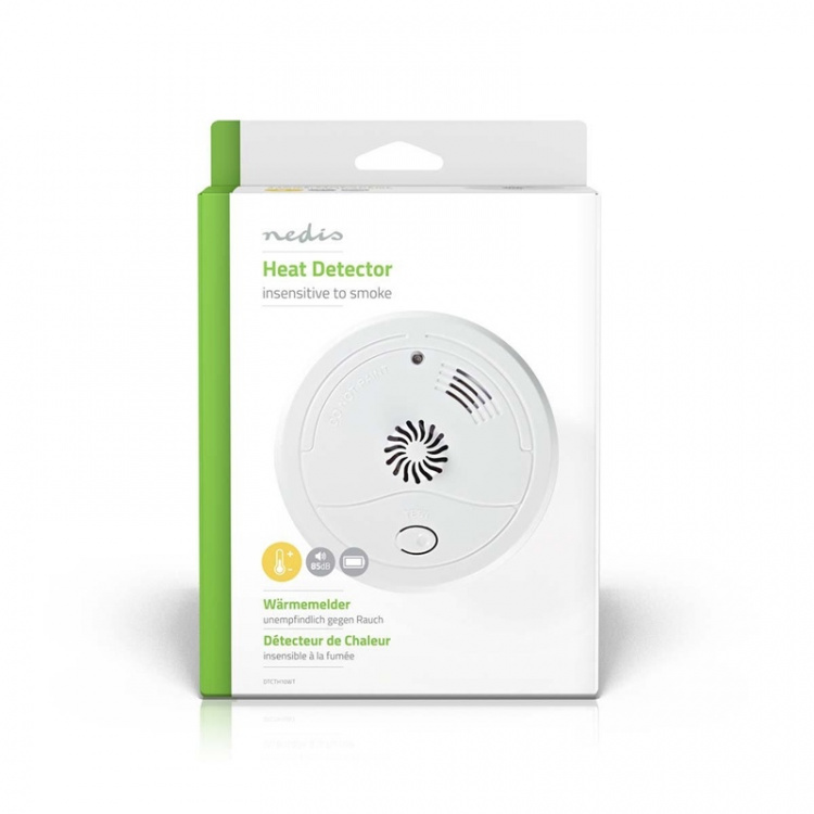 Nedis Heat Alarm | Battery Powered | Battery life up to: 1 year | With test button | 85 dB | ABS | White