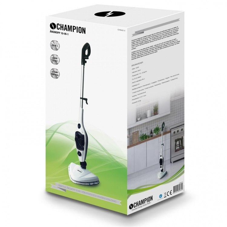 Champion Steam Mop 10-in-1 1500W SM210 White/Black Champion Steam Mop 10-in-1 1500W SM210 White/Black