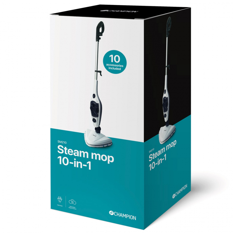 Champion Steam Mop 10-in-1 1500W SM210 White/Black Champion Steam Mop 10-in-1 1500W SM210 White/Black
