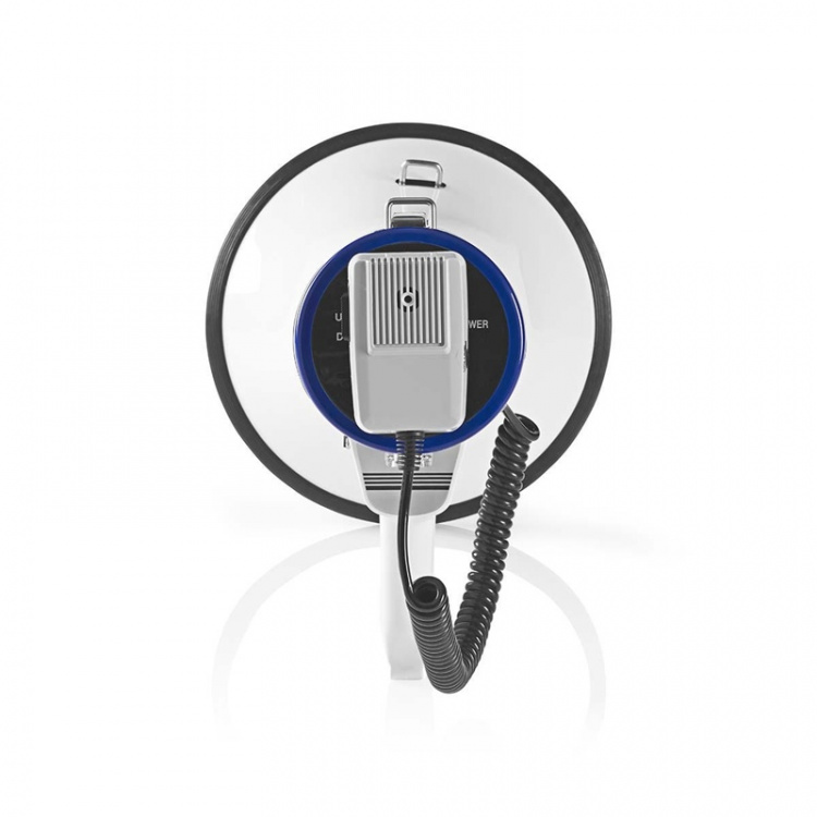 Nedis Megaphone | Maximum range: 1500 m | Volume control: 120 dB | Detachable Microphone | Built-in siren | Shoulder strap | Blue / White Nedis Megaphone | Maximum range: 1500 m | Volume control: 120 dB | Detachable Microphone | Built-in siren | Shoulder strap | Blue / White