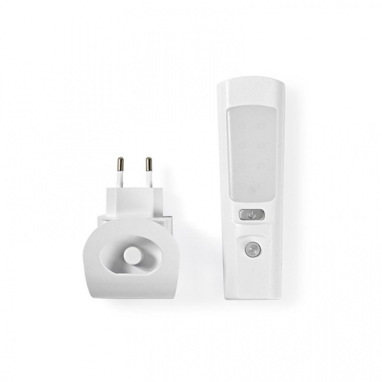 Nedis Orientation LED Light and Torch | Mains Powered | 220 - 240 V AC 50 Hz | 1.30 W | Rechargeable | Rated luminous flux: 37 lm | Light range: 3 m | Beam angle: 71 ° | LED Torch