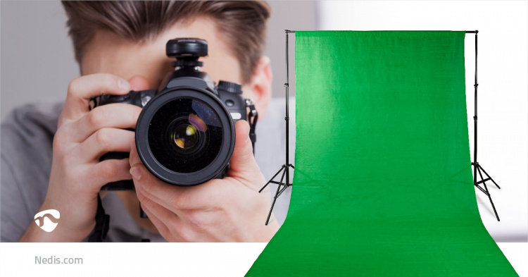 Nedis Photo Studio Backdrop Set | 1,90 x 2,95 m | Travel bag included | Tripods included | Black | 1 pcs