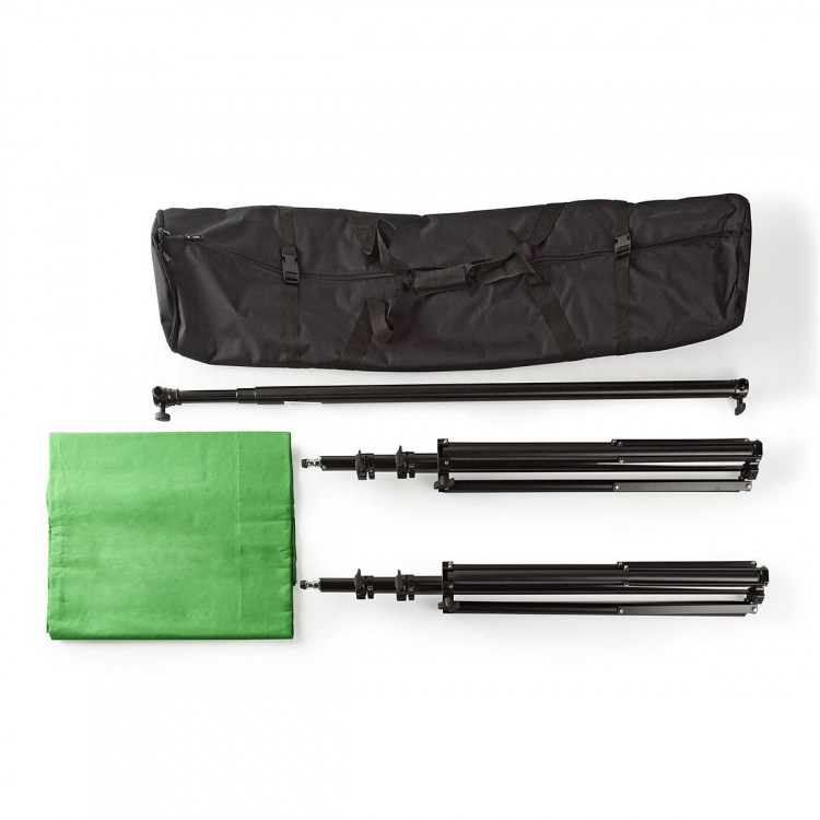 Nedis Photo Studio Backdrop Set | 1,90 x 2,95 m | Travel bag included | Tripods included | Black | 1 pcs
