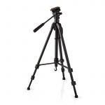 Nedis Tripod | Maximum load capacity: 3.0 kg | Minimum working height: 60.0 cm | Maximum working height: 165.0 cm | 3 Segments | Pan & Tilt | Travel bag included | Self levelling feet | ABS / Aluminium | Black
