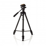 Nedis Tripod | Maximum load capacity: 3.0 kg | Minimum working height: 60.0 cm | Maximum working height: 165.0 cm | 3 Segments | Pan & Tilt | Travel bag included | Self levelling feet | ABS / Aluminium | Black