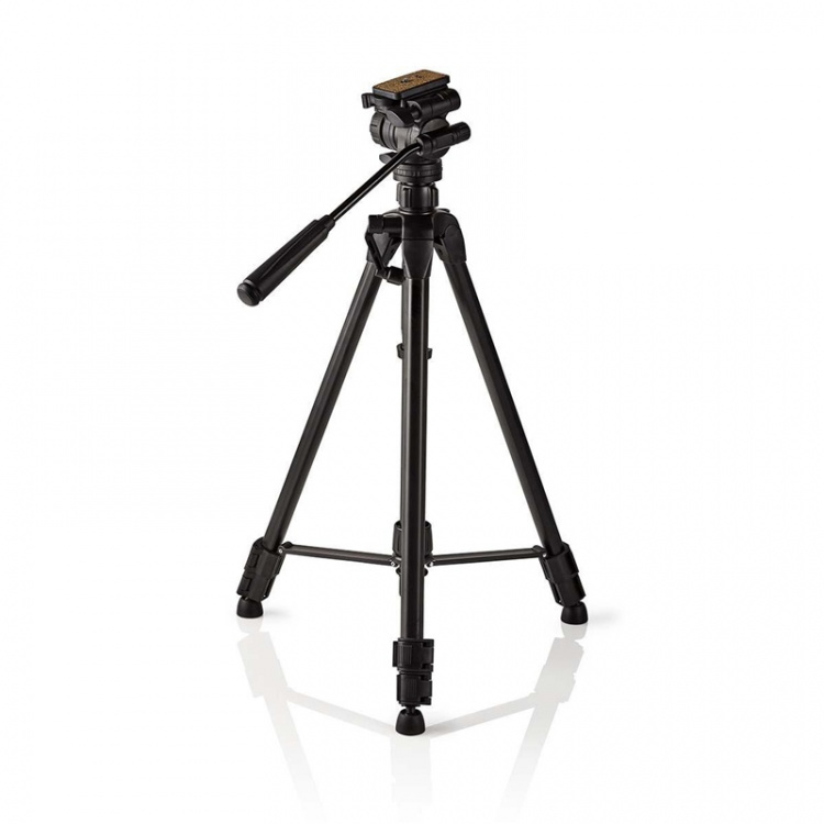 Nedis Tripod | Maximum load capacity: 3.0 kg | Minimum working height: 60.0 cm | Maximum working height: 165.0 cm | 3 Segments | Pan & Tilt | Travel bag included | Self levelling feet | ABS / Aluminium | Black