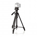 Nedis Tripod | Maximum load capacity: 3.0 kg | Minimum working height: 60.0 cm | Maximum working height: 165.0 cm | 3 Segments | Pan & Tilt | Travel bag included | Self levelling feet | ABS / Aluminium | Black