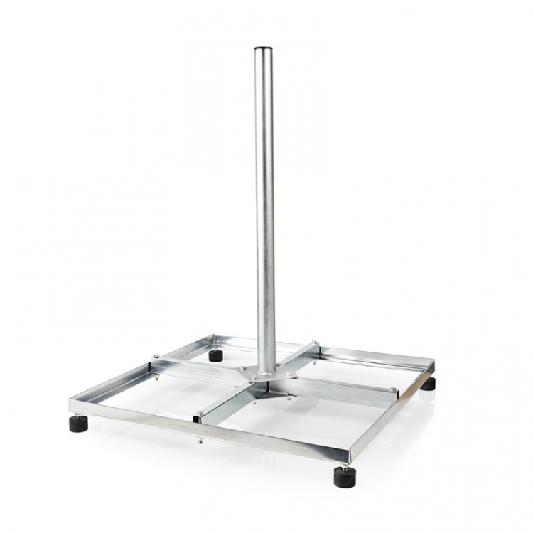 Nedis Satellite Balcony Stand | Mast length: 0.75 m | Maximum dish size: 90.0 cm | Bottom plate size: 4 x 30 x 30 cm | Steel | Silver