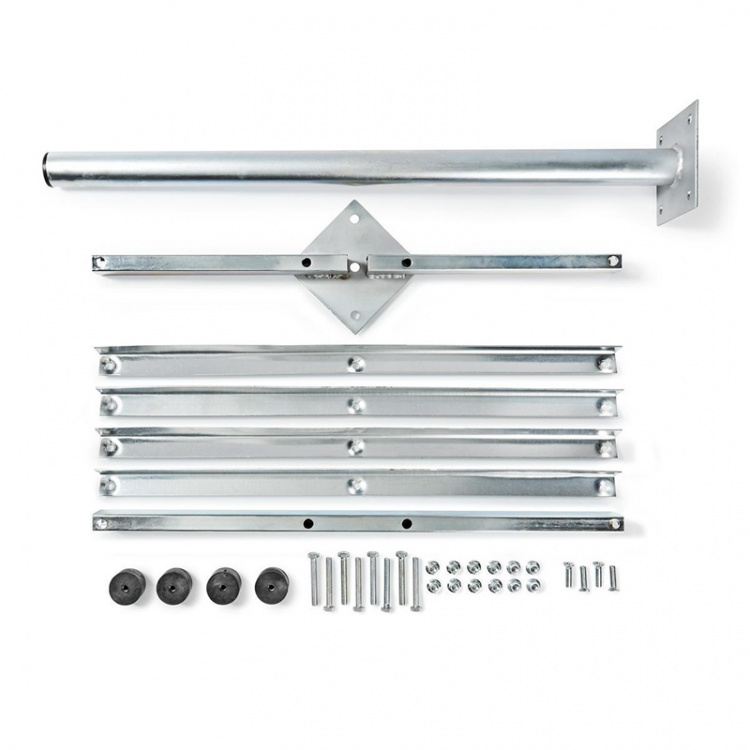 Nedis Satellite Balcony Stand | Mast length: 0.75 m | Maximum dish size: 90.0 cm | Bottom plate size: 4 x 30 x 30 cm | Steel | Silver