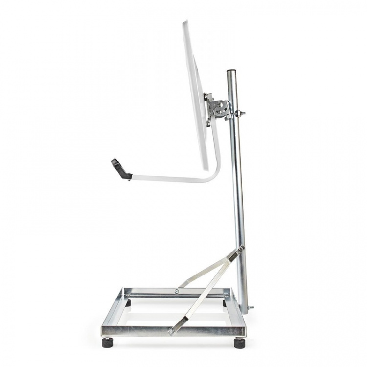 Nedis Satellite Balcony Stand | Mast length: 1.00 m | Maximum dish size: 90.0 cm | Bottom plate size: 1 x 50 x 50 cm | Steel | Silver