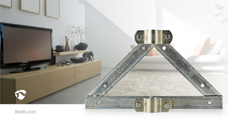 Nedis Satellite Wall Mount | Distance to wall: 90 mm | Diameter clamp: 32-42 mm | Steel | Silver