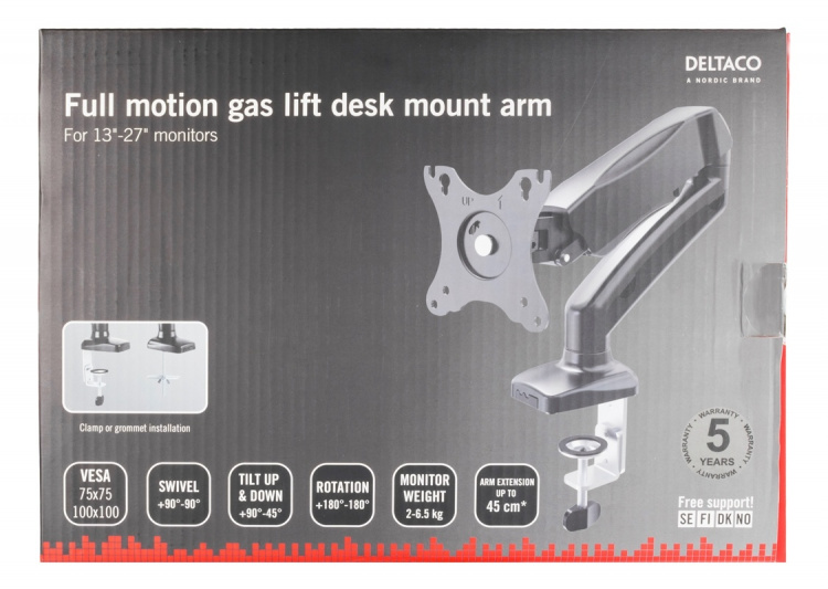 DELTACO Monitor desk mount, 13-27 DELTACO Monitor desk mount, 13-27
