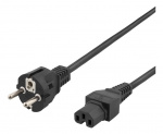 DELTACO power cord CEE 7/7 - IEC C15, 2m, black DELTACO power cord CEE 7/7 - IEC C15, 2m, black