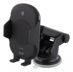 DELTACO wireless car charger, IR sensor, 10 W, suction cup, vent
