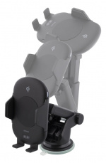 DELTACO wireless car charger, IR sensor, 10 W, suction cup, vent