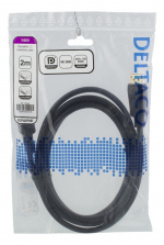 DELTACO DisplayPort cable, 2m, 4K UHD, DP 1.2, black
