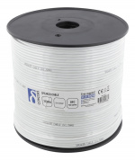 DELTACO speaker cable, 2x1.5mm2, open ends, pure copper, 100m, white