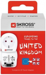 SKROSS Grounded Europe to UK travel adapter, 15A, 110-125V, white SKROSS Grounded Europe to UK travel adapter, 15A, 110-125V, white