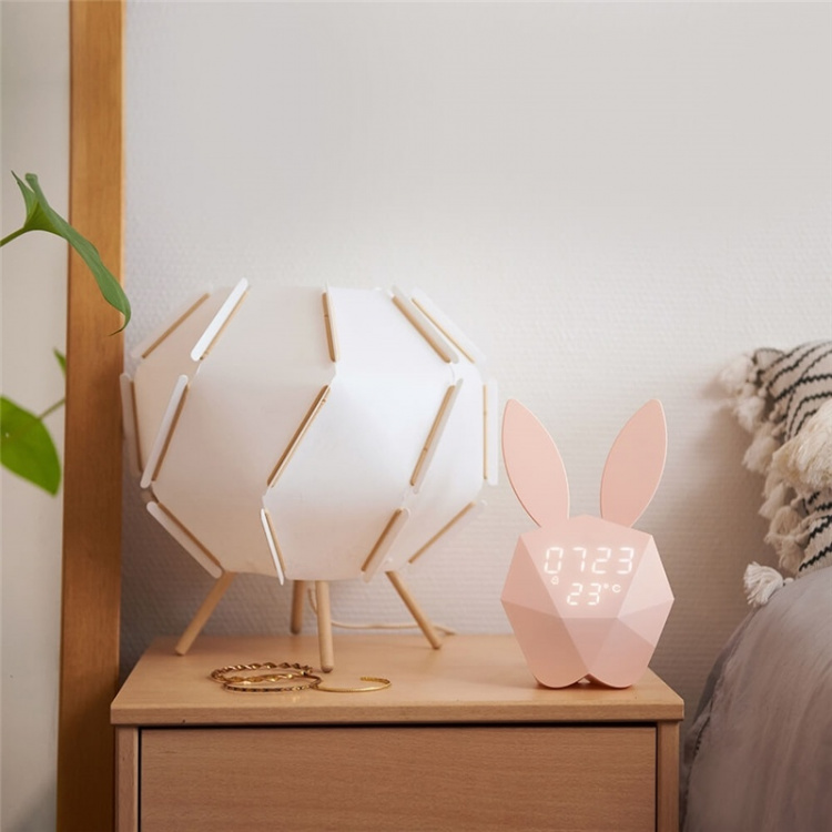 Mobility On Board Alarm Clock Rabbit with Night Lamp, Light Pink Mobility On Board Alarm Clock Rabbit with Night Lamp, Light Pink
