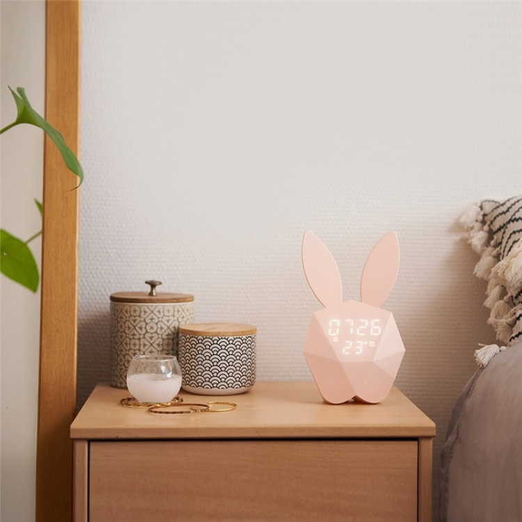 Mobility On Board Alarm Clock Rabbit with Night Lamp, Light Pink Mobility On Board Alarm Clock Rabbit with Night Lamp, Light Pink
