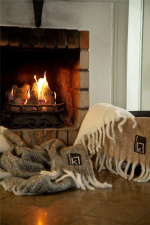 Kosta Linnewäfveri ullpläd natur, brun/beige